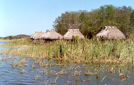 chickee huts of the indigenous tribes that live in the florida everglades